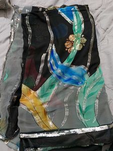 black color saree