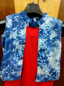 Tie-Dye Vest &amp; Red Tank