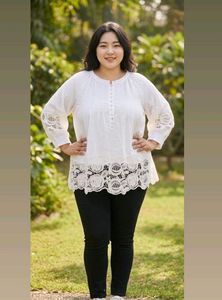 Korean White Top Bust 54 Plus Size