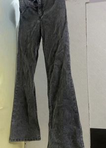 Flared Grey Wash Jeans