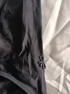 Black Thong with Rose Detail