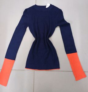 Stylish Knitted Sweater top, Ribbed Fit 💙