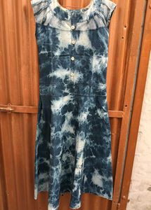 Tie-Dye Denim Midi Dress