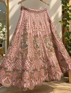 Stunning Pink Peacock Embroidered Lehenga Choli