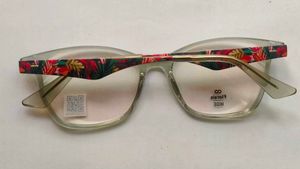 Floral Transparent Frame Glasses