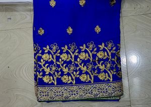 दर्जेदार Party Wear Embroidery Saree &amp; BLOUSE PIC