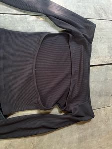 New Me Off-Shoulder Black Top with Bow Detail XS