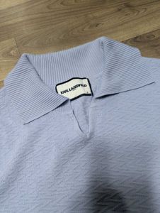 Karl Lagerfeld Light Blue Knit Top