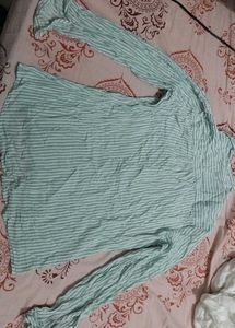 Striped Collared Tunic Top