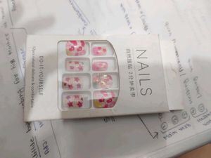 DIY False Nails - Pink Floral & Star Design