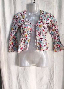 Floral Tie-Front Peplum Top