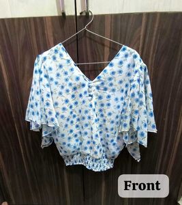 Chic Floral Print V-Neck Top