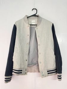 TOPTEN Grey &amp; Black Varsity Jacket