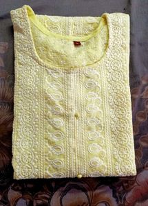 Elegant Yellow Chikankari Kurta