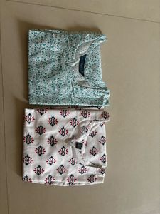 Set of 2 Printed Cotton Kurtas