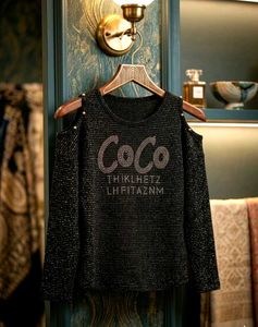 Sparkly Cold Shoulder "Coco" Top