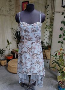 MagreFloral Print Dress High-Low Dres