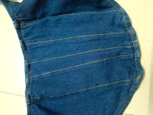 FREAKINS Cotton Denim Crop Top
