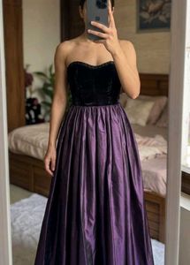 Strapless Velvet and satin  Gown