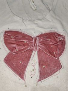 Cute Bow Detail Long Sleeve Top