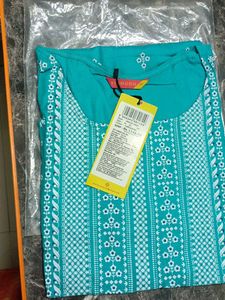 Vishuddh Turquoise Motif printed kurta