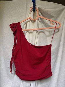 Maroon One-Shoulder top