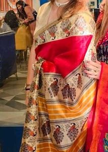 Elegant Red Silk Saree with Designer Blouse