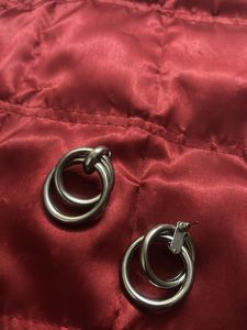 Silver Double Hoop Earrings