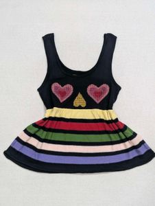 Vintage Y2K Kidcore Heart Top 🌈