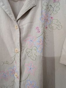 Embroidered Button-Up Shirt