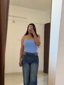 Blue Cropped Tank Top
