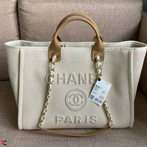 Chanel Deauville Large Size Tote 40cms with Pearls