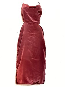 Elegant Maroon Backless Dress.