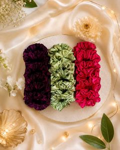 Satin Scrunchie Set - Vibrant Colors 18 pc se