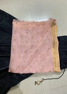 Black &amp; Gold Trim Ethnic lehenga