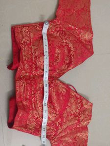 Red &amp; Gold Brocade Blouse