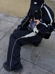Black Contrast Piping Detail Trackpants