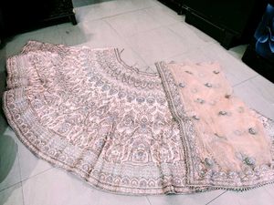 Pink dabka Embroidered Lehenga Choli