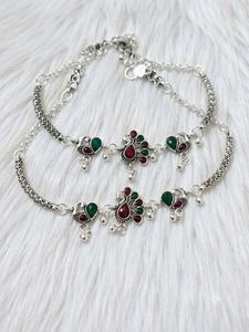 Designer Peacock Anklets adjustable type