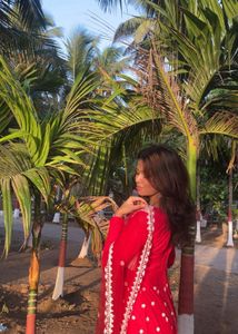 Stunning Red Embroidered Lehenga Choli Set