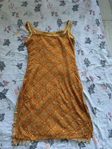 Orange Ethnic Embroidered Kurta