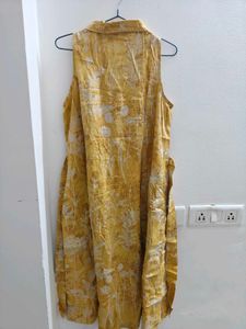 Floral Sleeveless Yellow Dress