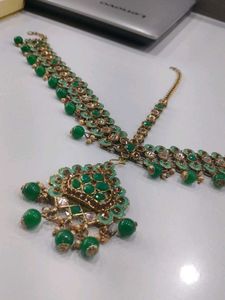 Stunning Green Maang Tikka