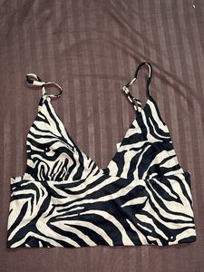ZARA Stylish Zebra Print Crop Top