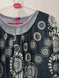 Floral Print Layered Tunic Top