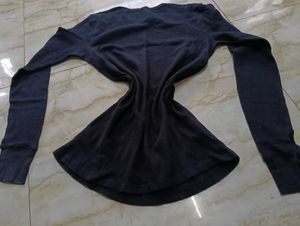 Stylish Navy Blue Long Sleeve Top