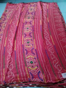 'Pink' Chundari Saree With Blouse