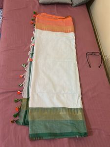 Elegant Green &amp; Peach Saree