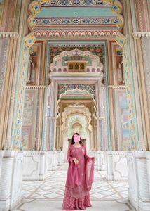 Pastel Pink Designer Sharara Pakistani Suit