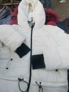 White Woman jacket With Cap